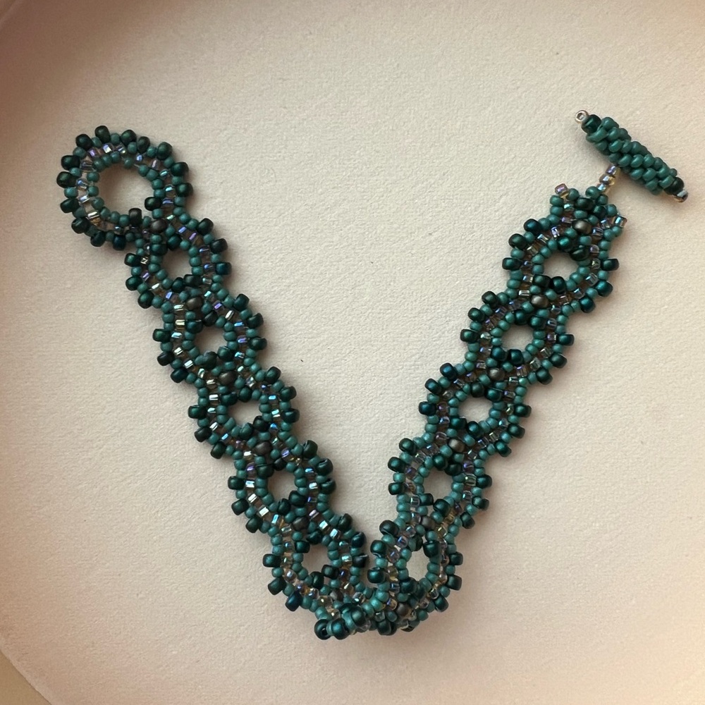 Handmade Green Beaded Bracelet
